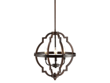 Ogee 16.75" Adjustable Iron Rustic Industrial LED Pendant - JONATHAN Y